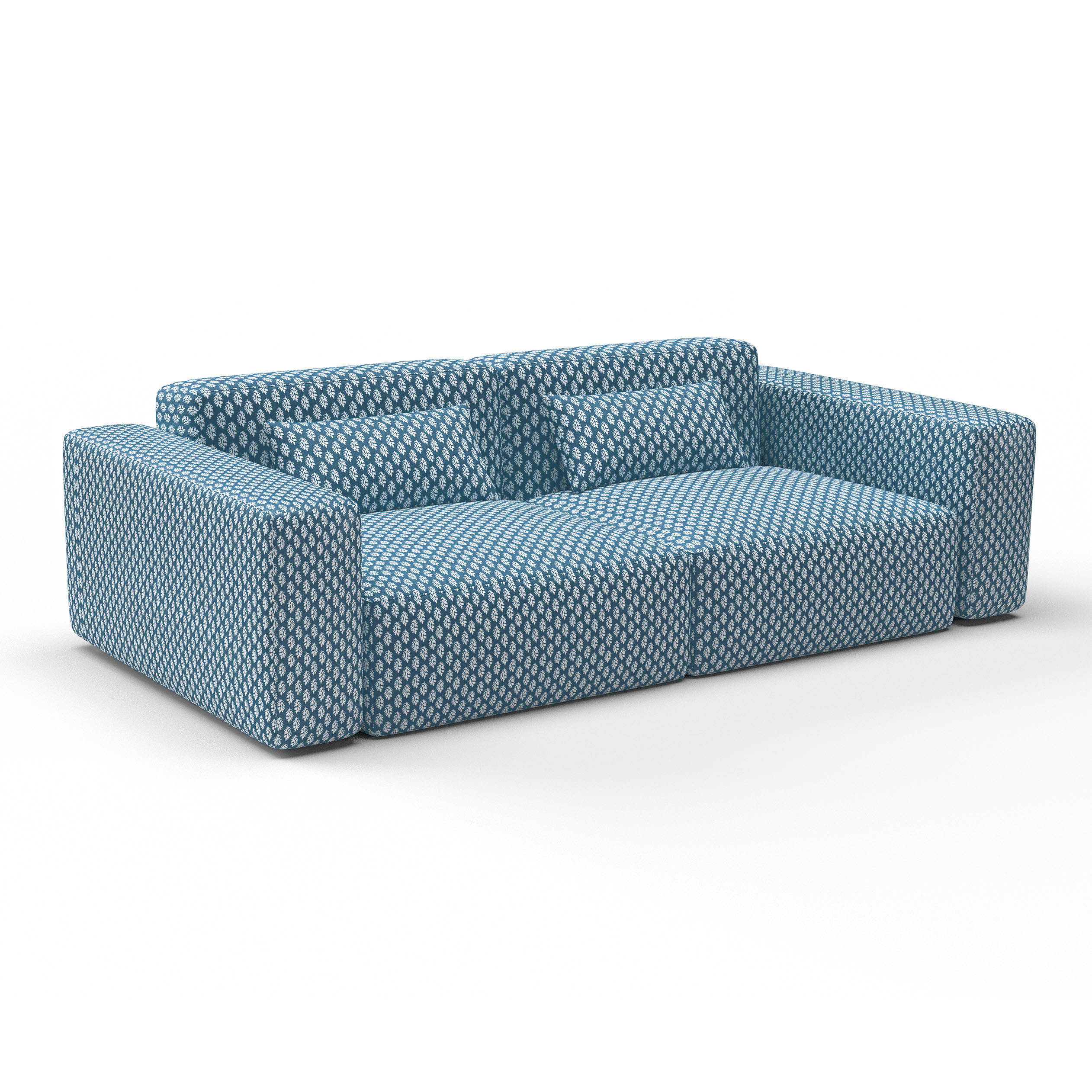 Sofa seijo azul de gaston y daniela lorenzo castillo telas paisley tapizado decoracion casa
