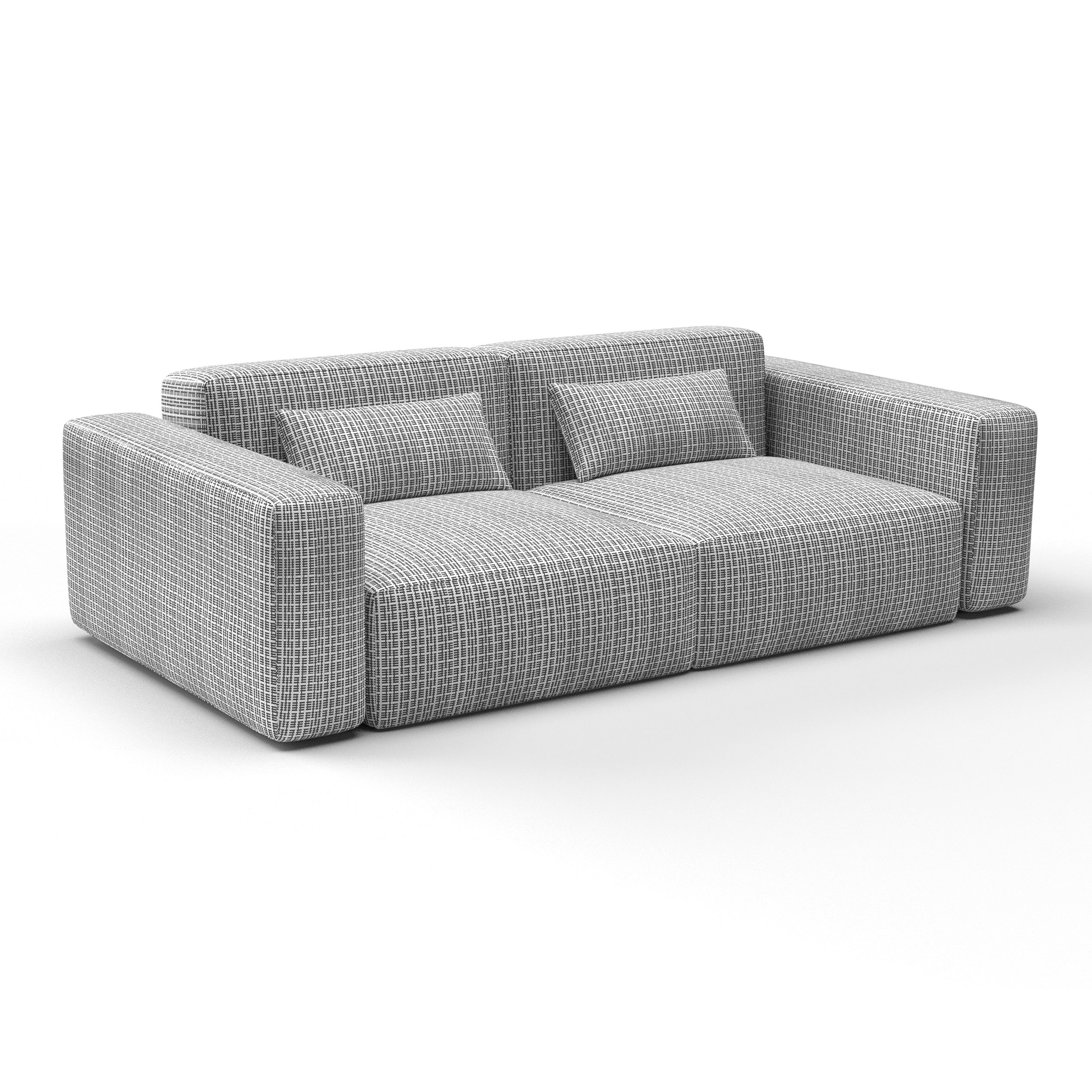 sofá tinana negro decoración Lorenzo Castillo telas geométrico tapizado
