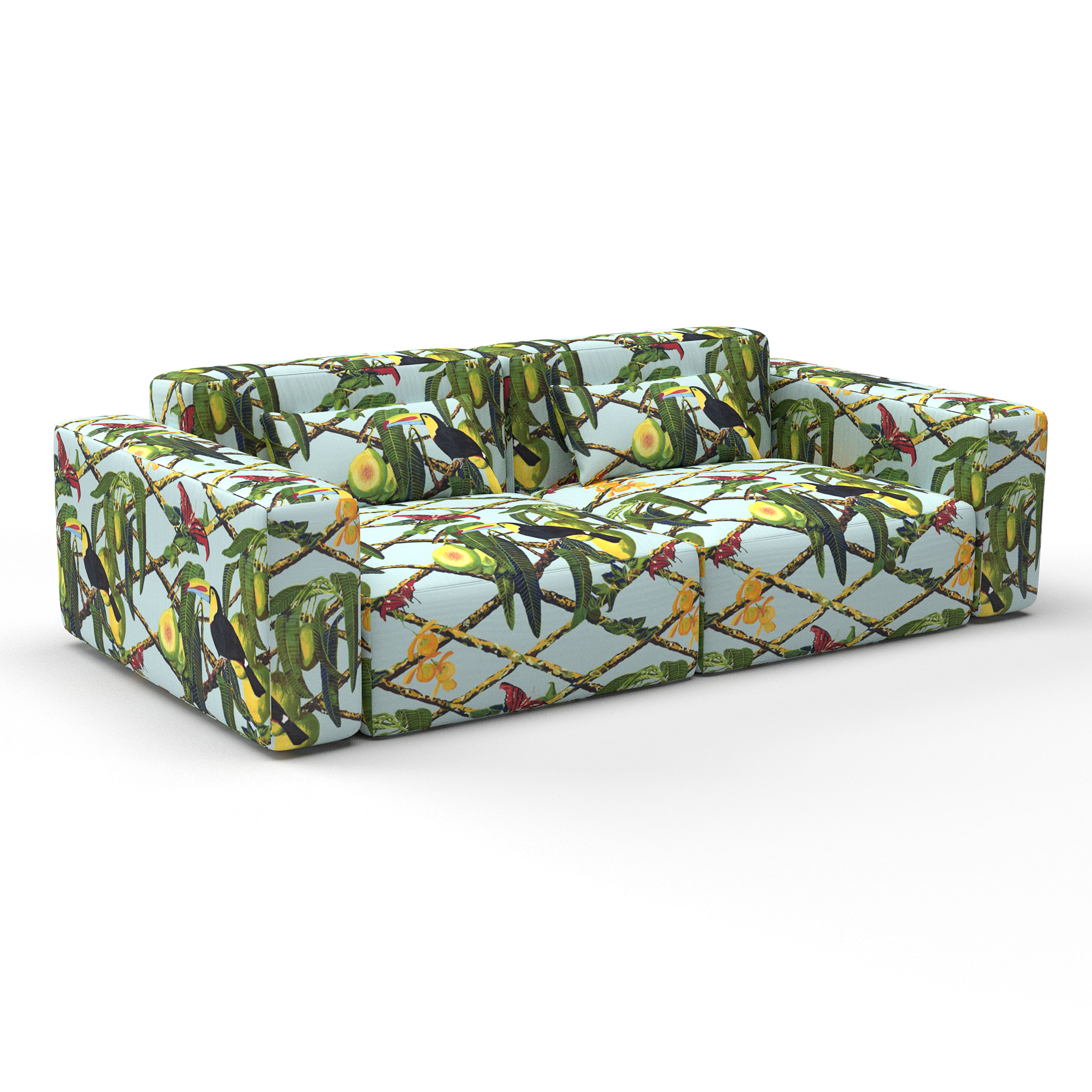 sofa tucán original decoracion gaston y daniela telas étnico rayas tapizado