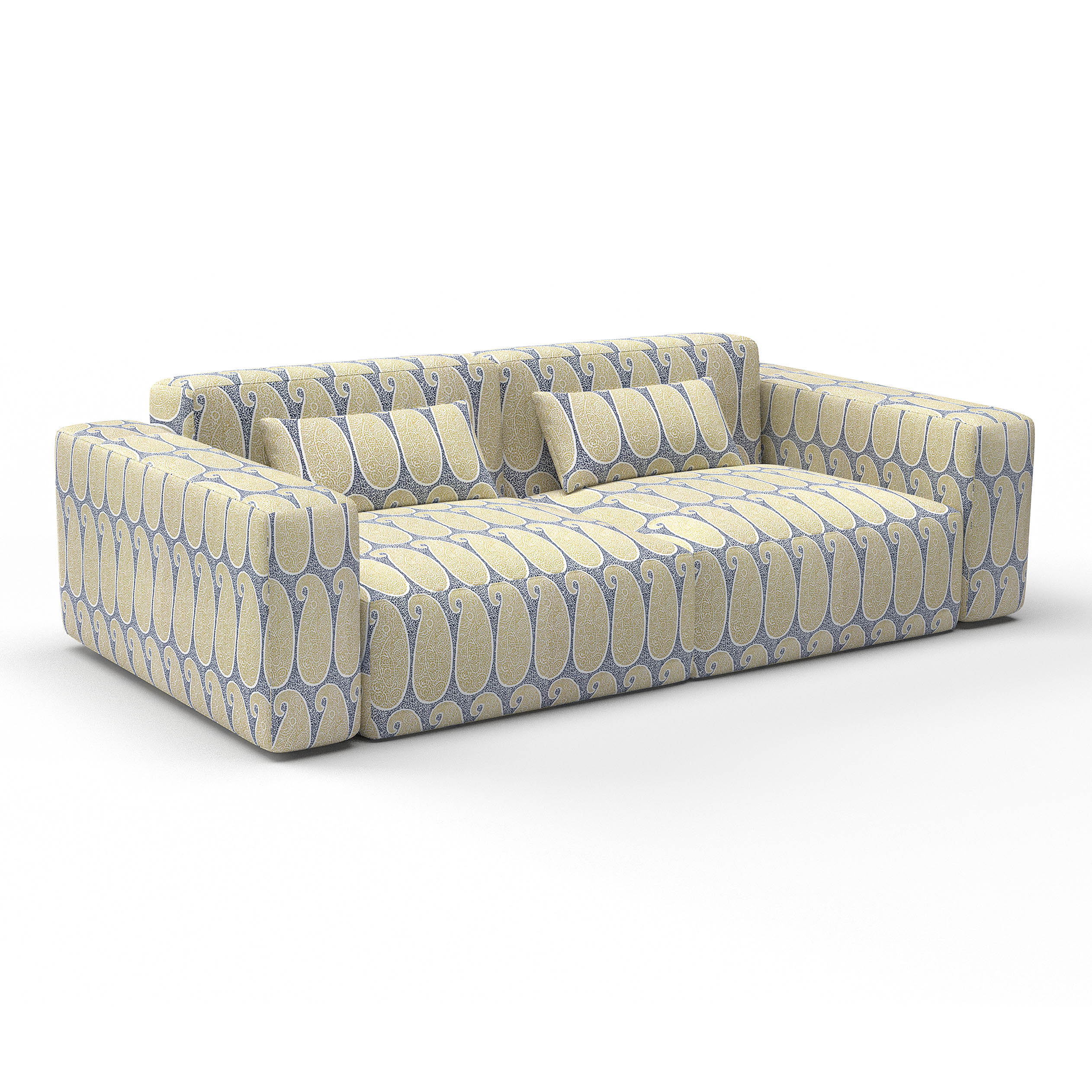 Sofa yaiza ocre de gaston y daniela lorenzo castillo telas paisley tapizado decoracion casa