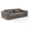 sofá zig zag gris decoración Gastón y Daniela telas étnico rayas tapizado