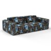 Sofá Chien negro azul decoración Lorenzo Castillo telas estampado tapizado