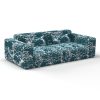 Sofá Española Way azul decoración Gastón y Daniela telas floral tapizado