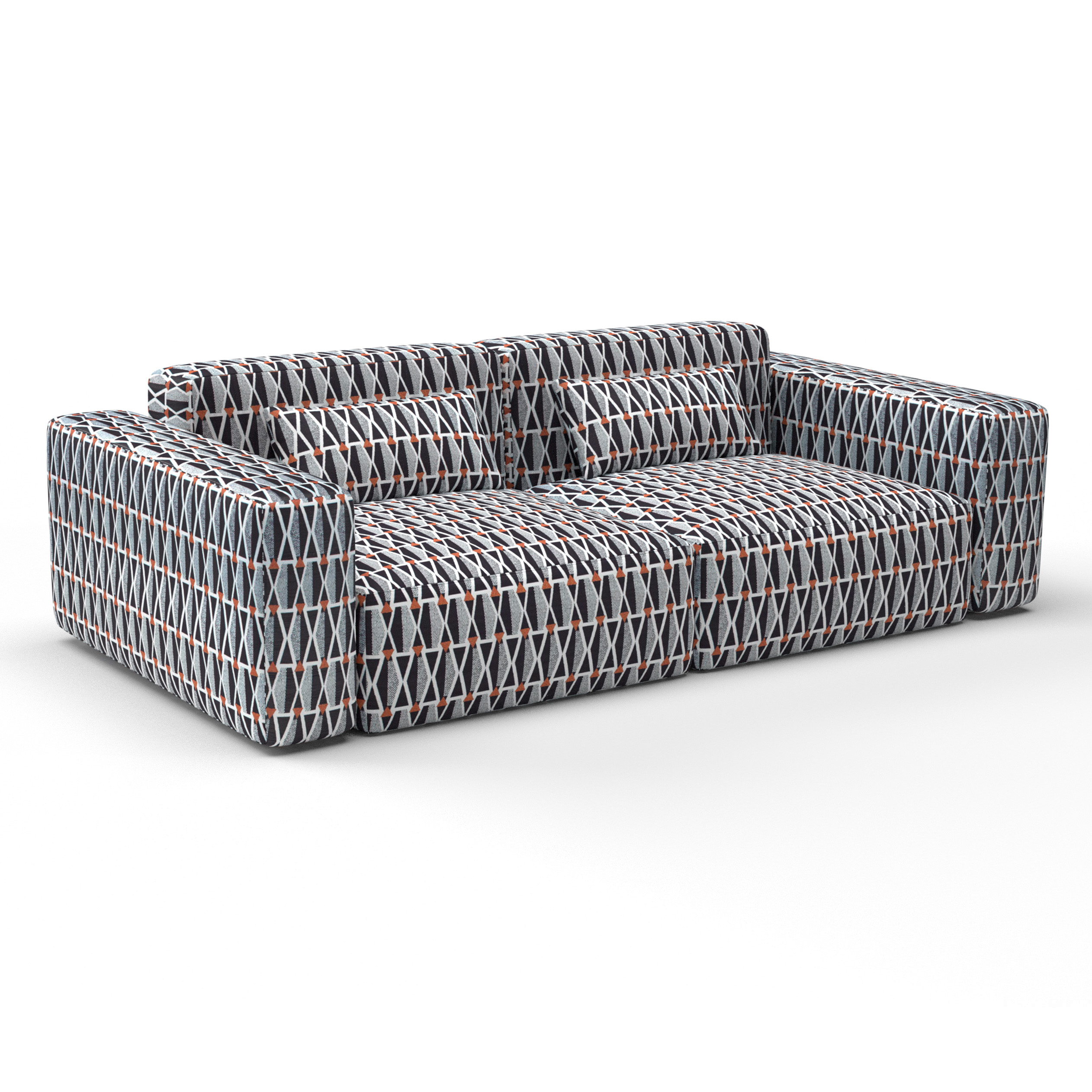Sofa Hepburn Naranja de Gaston y Daniela tela para tapizar diseño geometrico decoracion casa