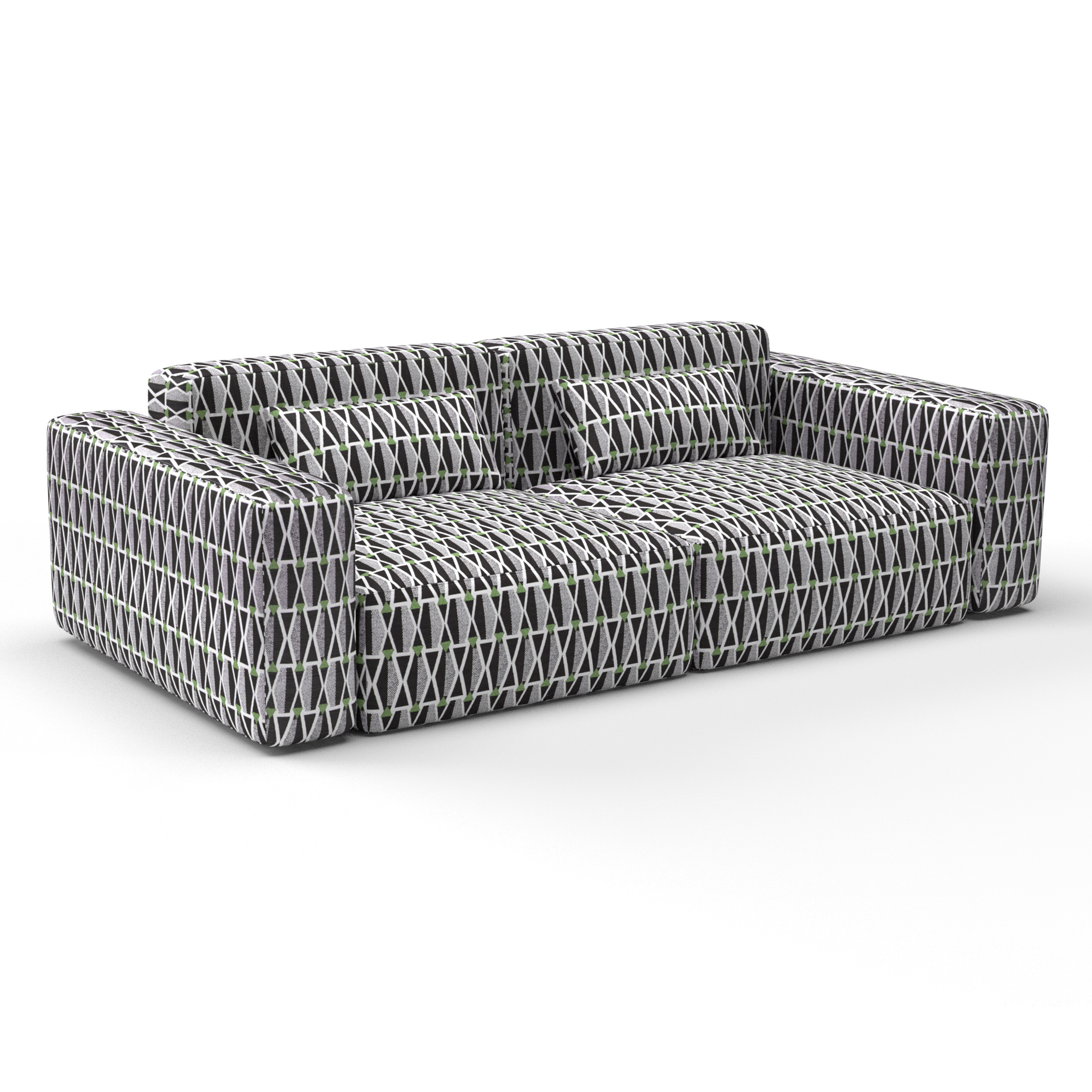 Sofa Hepburn Verde de Gaston y Daniela tela para tapizar diseño geometrico decoracion casa