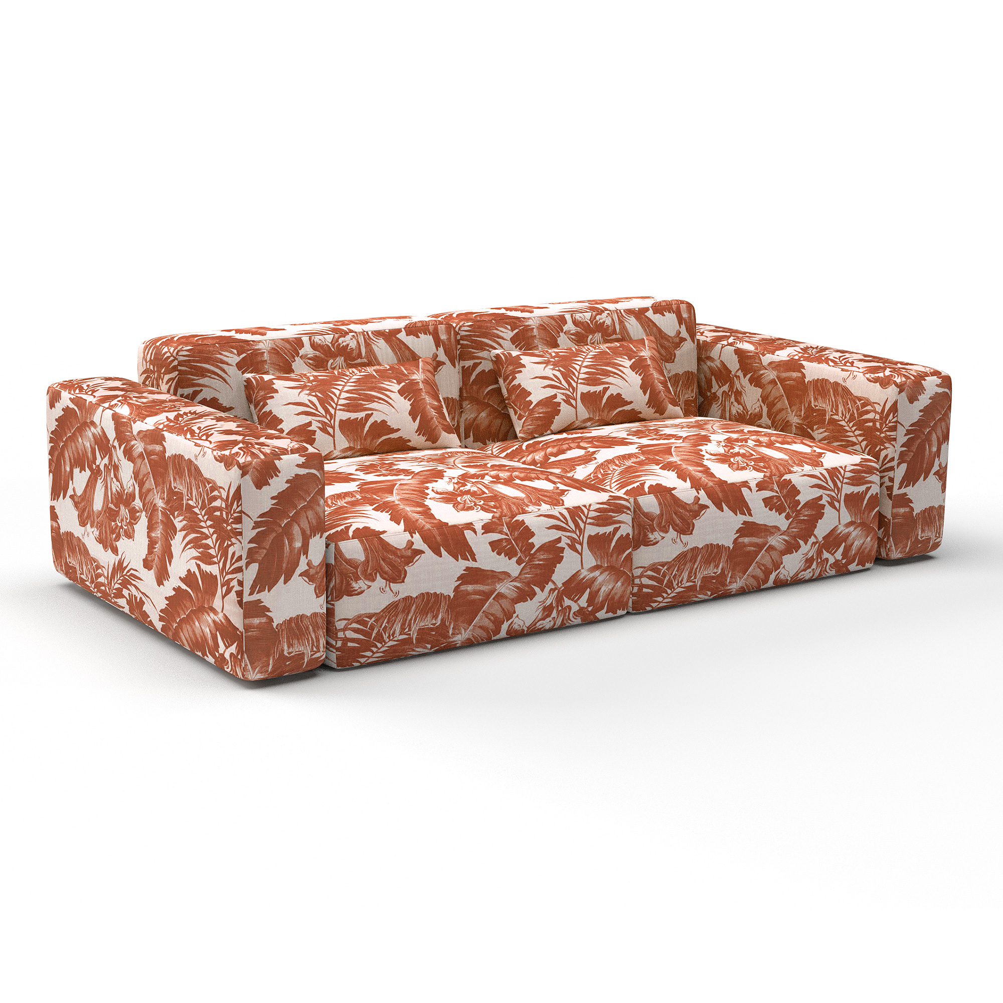 Sofa Plantation naranja gaston y daniela tela diseño botanico tapizado decoracion casa