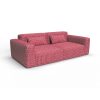 Sofá Yoko rojo decoración Gastón y Daniela telas étnico rayas tapizado