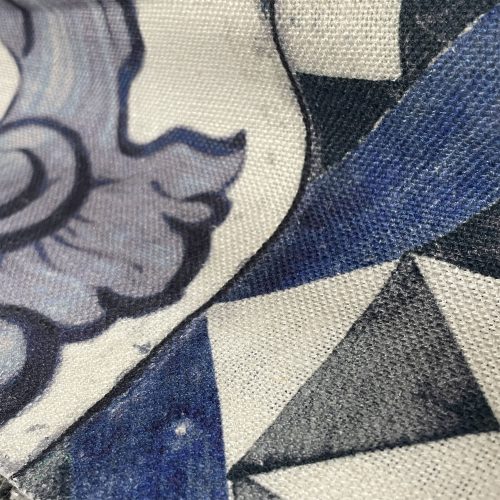 Detalle Trastevere azul decoración Gastón y Daniela tapicería