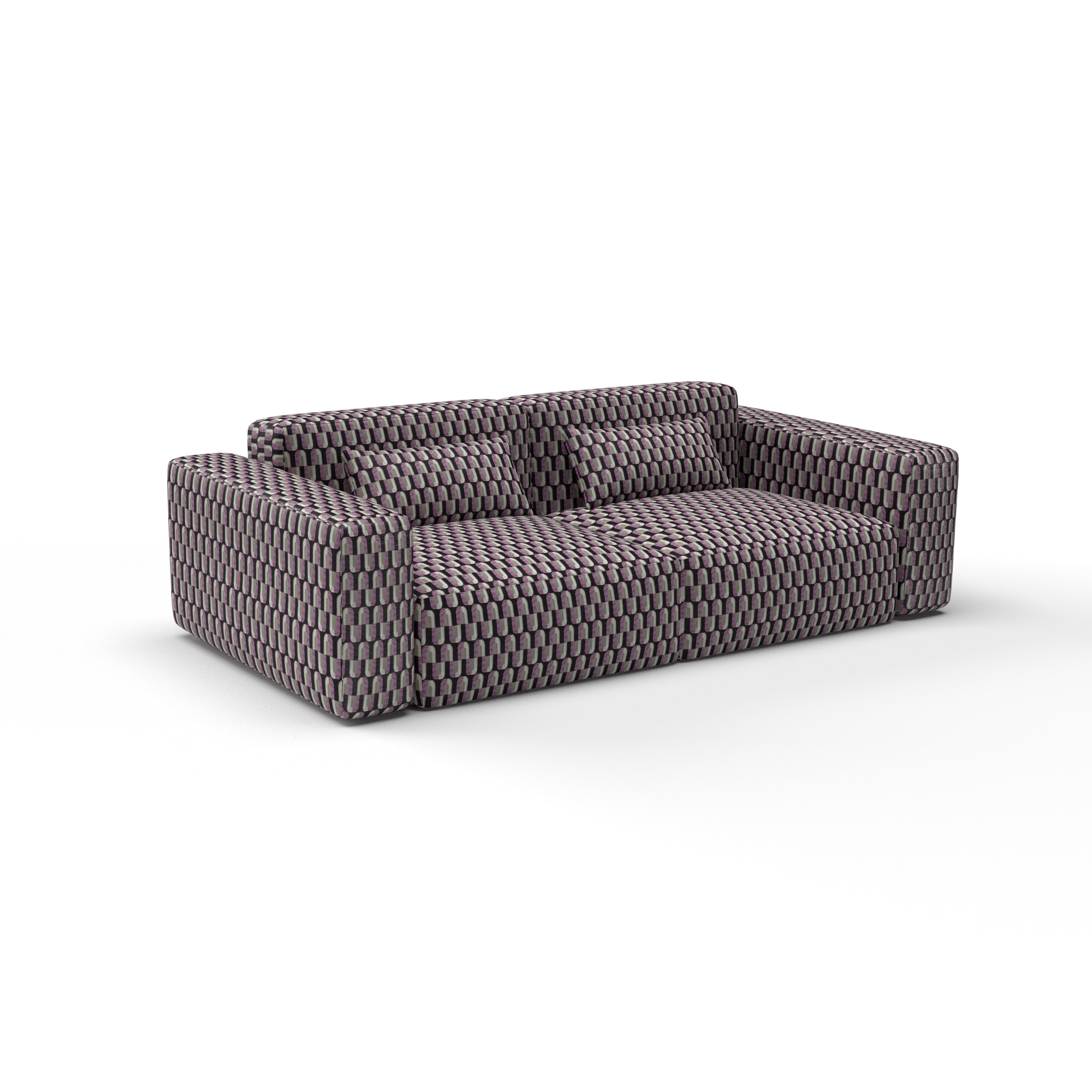 Sofa Tela Algendar Burdeos Rosa de Gaston y Daniela. Coleccion de Lorenzo Castillo. Diseño geometrico para tapiceria. Decoracion de interiores