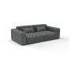 Sofa Tela Algendar Navy Azul de Gaston y Daniela. Coleccion de Lorenzo Castillo. Diseño geometrico para tapiceria. Decoracion de interiores
