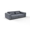 Sofa tela Galdana Azul de Gaston y Daniela. Coleccion de Lorenzo Castillo. Diseño geometrico para tapiceria. Decoracion de interiores.