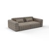 Sofa tela Galdana gris marron de Gaston y Daniela. Coleccion de Lorenzo Castillo. Diseño geometrico para tapiceria. Decoracion de interiores.