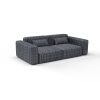 Sofa tela Macarella Antracita de Gaston y Daniela. Coleccion de Lorenzo Castillo. Terciopelo Bordado con diseño geometrico para tapiceria y cortinas. Decoracion de interiores. Detalle
