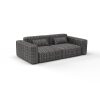 Sofa tela Macarella Chocolate de Gaston y Daniela. Coleccion de Lorenzo Castillo. Terciopelo Bordado con diseño geometrico para tapiceria y cortinas. Decoracion de interiores. Detalle