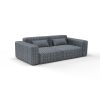 Sofa tela Macarella Plomo Gris de Gaston y Daniela. Coleccion de Lorenzo Castillo. Terciopelo Bordado con diseño geometrico para tapiceria y cortinas. Decoracion de interiores. Detalle