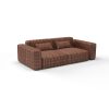 Sofa tela Macarella Teja de Gaston y Daniela. Coleccion de Lorenzo Castillo. Terciopelo Bordado con diseño geometrico para tapiceria y cortinas. Decoracion de interiores. Detalle