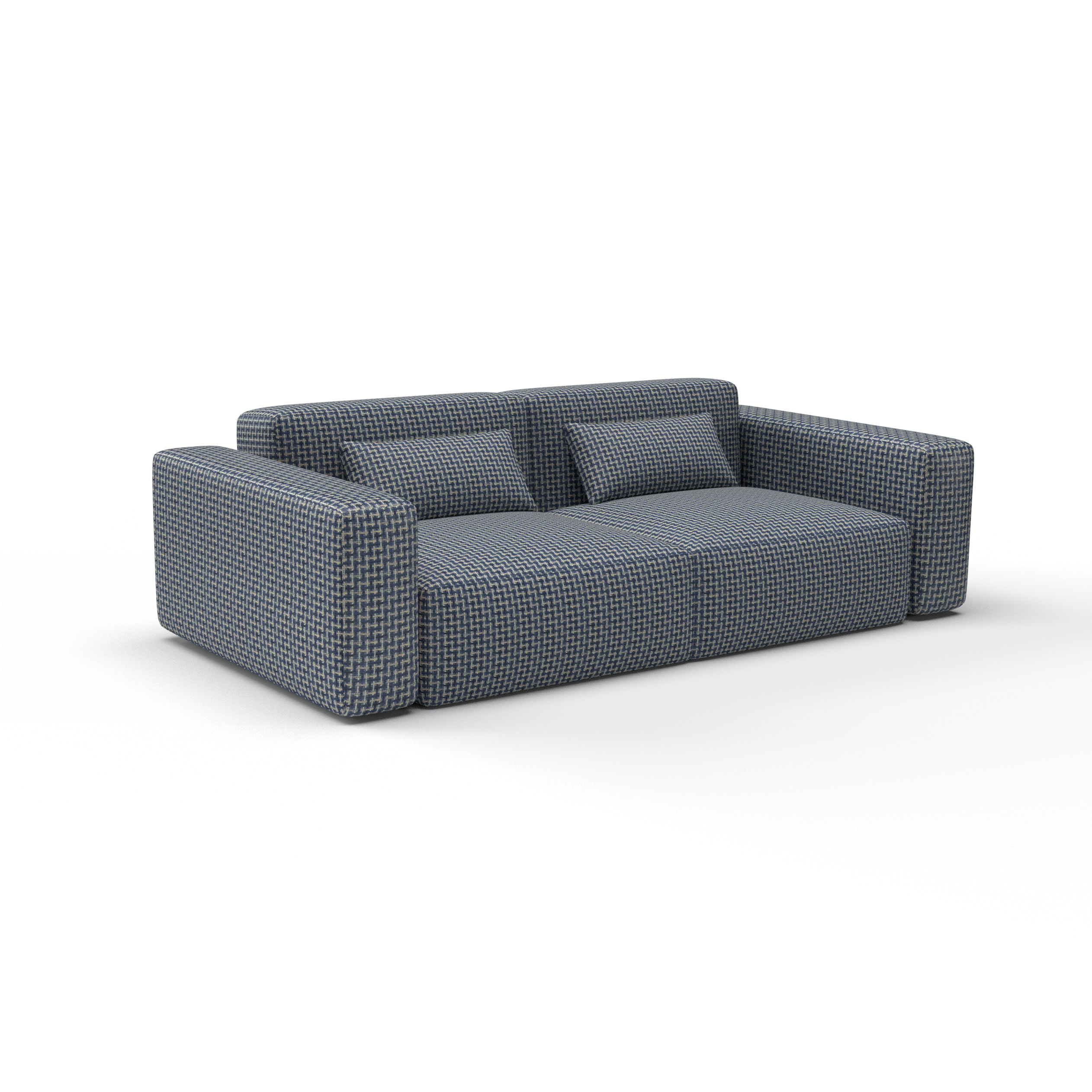 Sofa tela Mesquida Azul de Gaston y Daniela. Coleccion de Lorenzo Castillo. Chenilla con diseño falso liso para tapiceria y cortinas en color azul. Decoracion de interiores