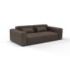Sofa tela Mesquida chocolate de Gaston y Daniela. Coleccion de Lorenzo Castillo. Chenilla con diseño falso liso para tapiceria y cortinas en color marron. Decoracion de interiores
