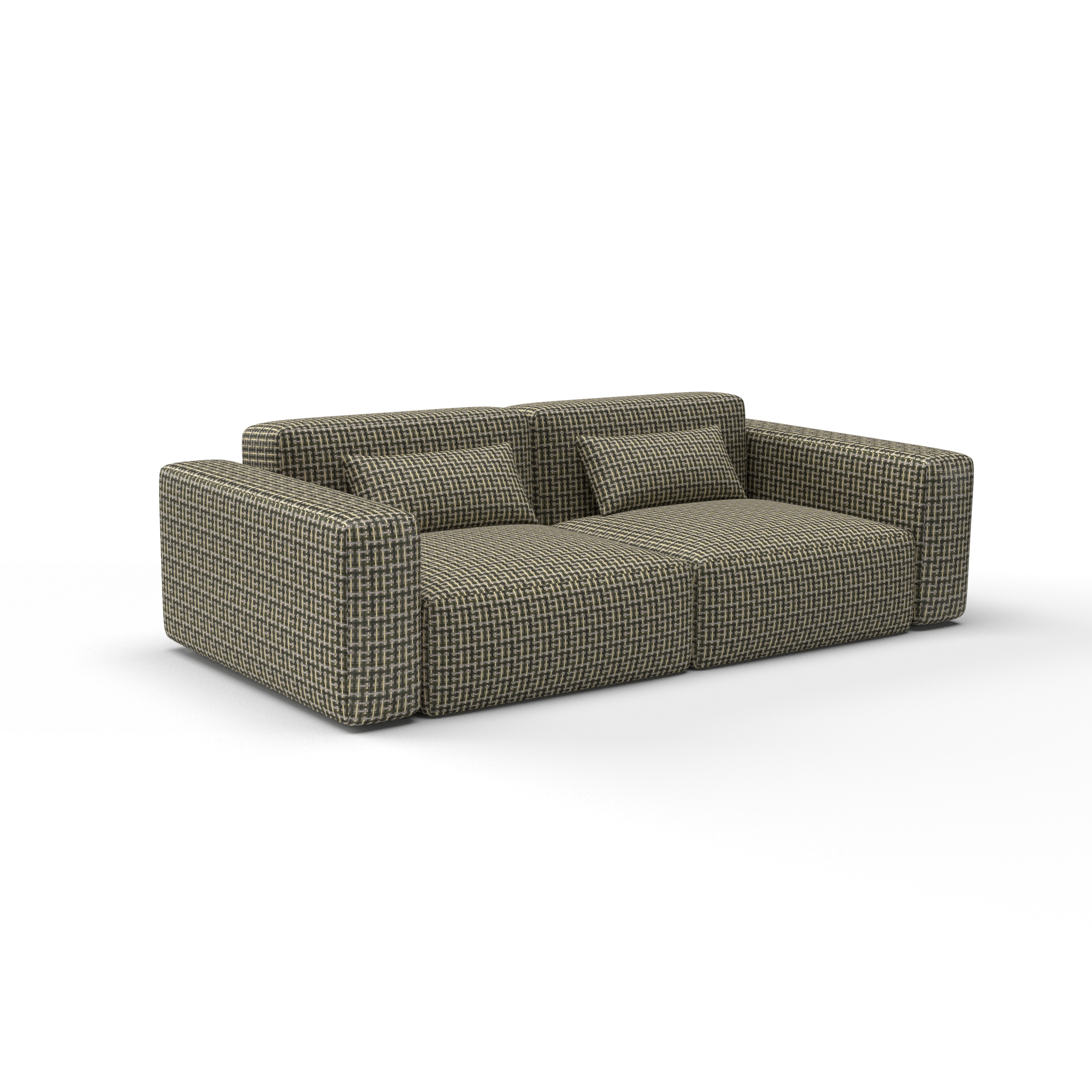 Sofa tela Mesquida verde oscuro de Gaston y Daniela. Coleccion de Lorenzo Castillo. Chenilla con diseño falso liso para tapiceria y cortinas. Decoracion de interiores