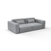 Sofa tela Mitjana beige de Gaston y Daniela. Coleccion Lorenzo Castillo. Tapiceria con dibujo de rayas. Decoracion de interiores