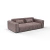 Sofa tela Mitjana chocolate de Gaston y Daniela. Coleccion Lorenzo Castillo. Tapiceria con dibujo de rayas. Decoracion de interiores
