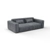 Sofa tela Mitjana negro de Gaston y Daniela. Coleccion Lorenzo Castillo. Tapiceria con dibujo de rayas. Decoracion de interiores