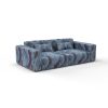 Sofa Tela Turqueta Azul Rojo de Gaston y Daniela. Coleccion de Lorenzo Castillo. Diseño abstracto para cortinas. Decoracion de interiores.