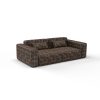 Sofa tela Reyezuelo Tabaco de Gaston y Daniela. Coleccion de Lorenzo Castillo. Terciopelo con diseño geometrico de algodon para tapiceria. Decoracion de interiores