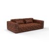 Sofa tela Reyezuelo Teja de Gaston y Daniela. Coleccion de Lorenzo Castillo. Terciopelo con diseño geometrico de algodon para tapiceria. Decoracion de interiores