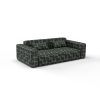 Sofa tela Reyezuelo Verde de Gaston y Daniela. Coleccion de Lorenzo Castillo. Terciopelo con diseño geometrico de algodon para tapiceria. Decoracion de interiores