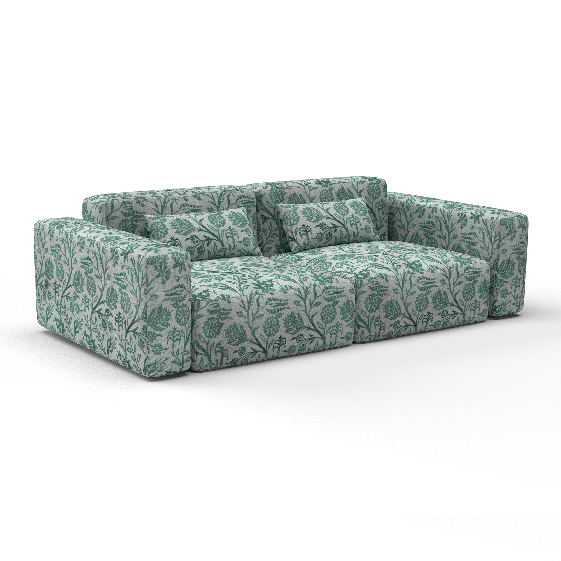 Sofa tela tabarca verde coleccion lorenzo castillo gastón y daniela flores decoracion tapizado