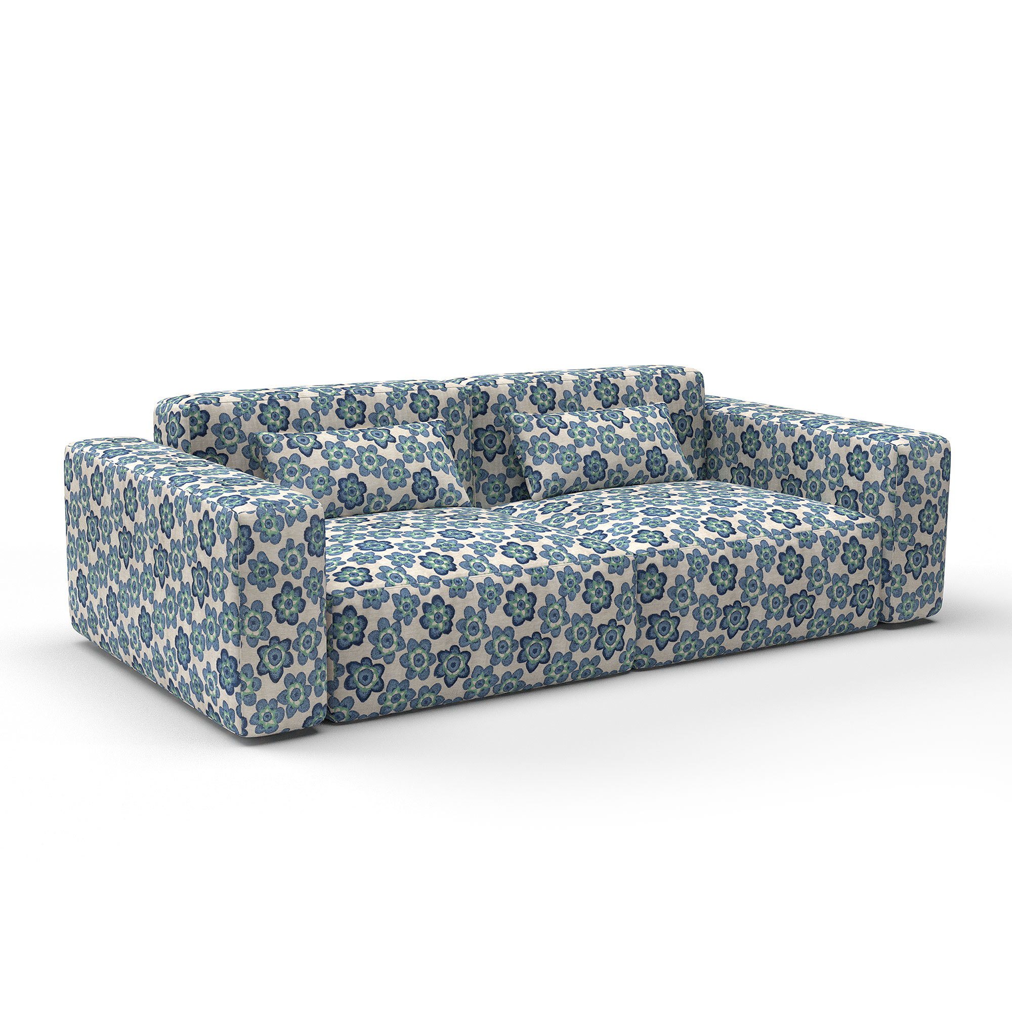 GDT-5804-002 tela dolores azul gaston y daniela floral bordado lino cortinas decoracion casa sofa