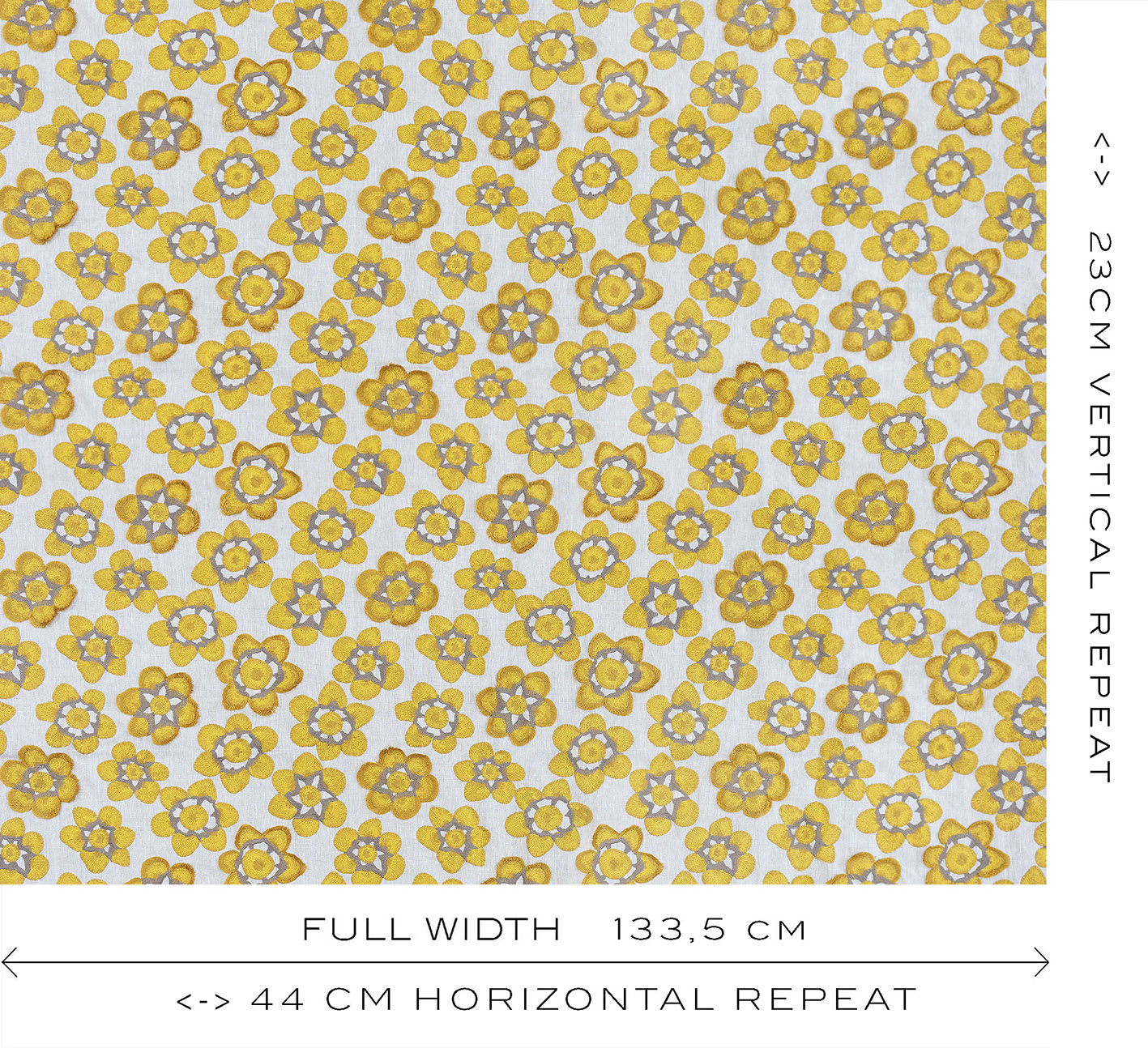 GDT-5804-003 tela dolores ocre gaston y daniela floral bordado lino cortinas decoracion casa ancho