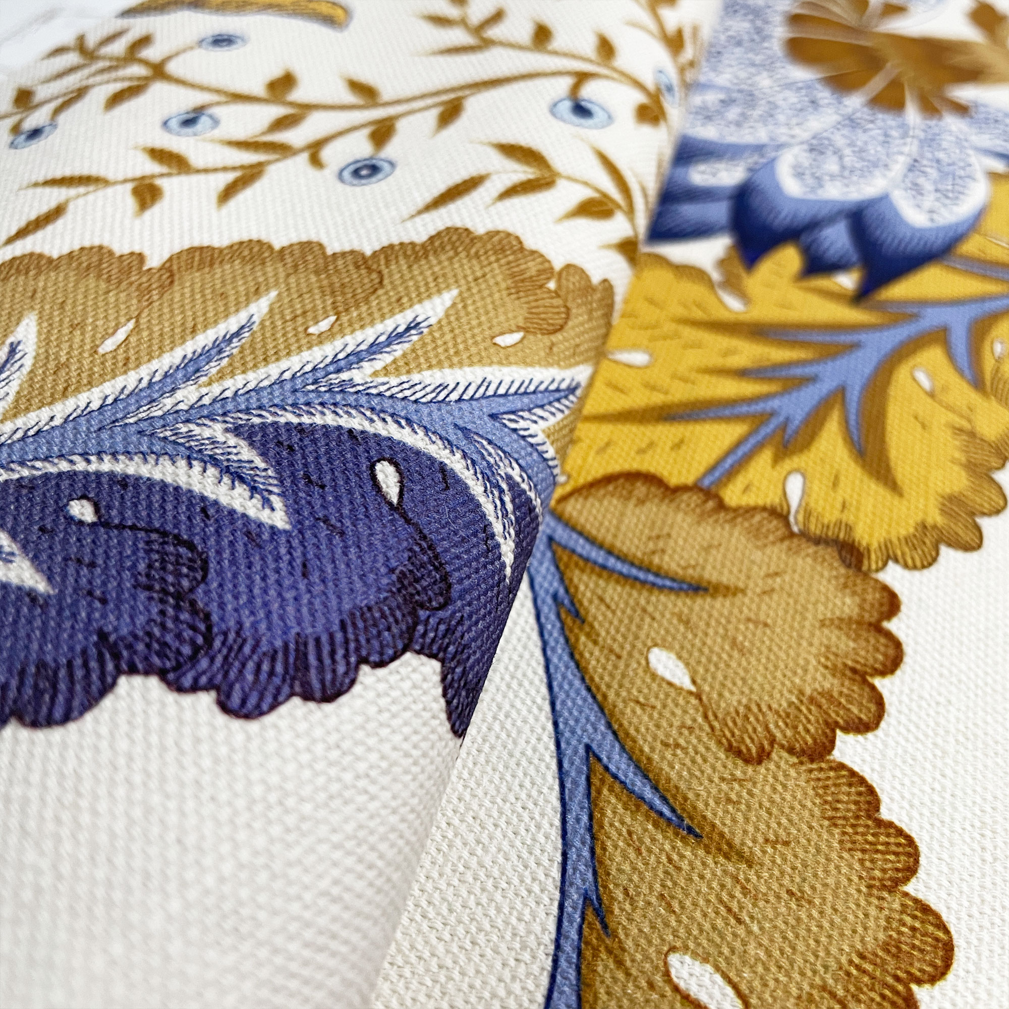 GDT-5826-003 tela paraiso oro gaston y daniela estampado floral botanico algodon cortinas decoracion casa detalle