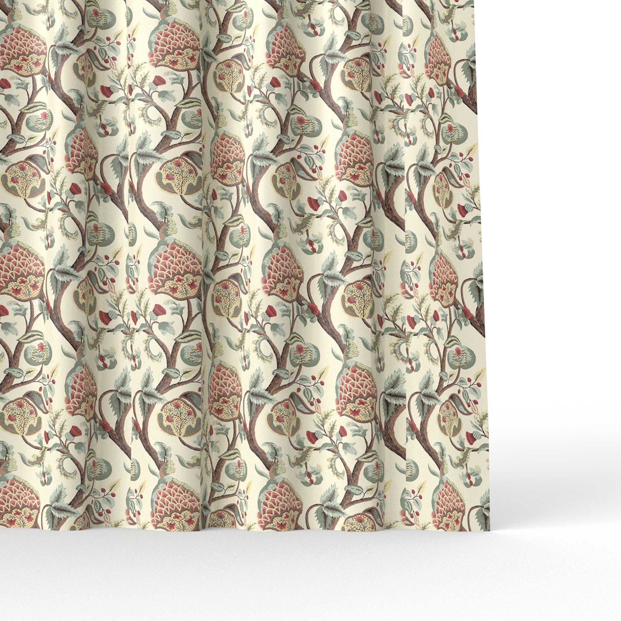 Cortina Tela Longford original de Gaston y Daniela. Coleccion Lorenzo Castillo. Estampado oriental de algodon y lino para cortinas.