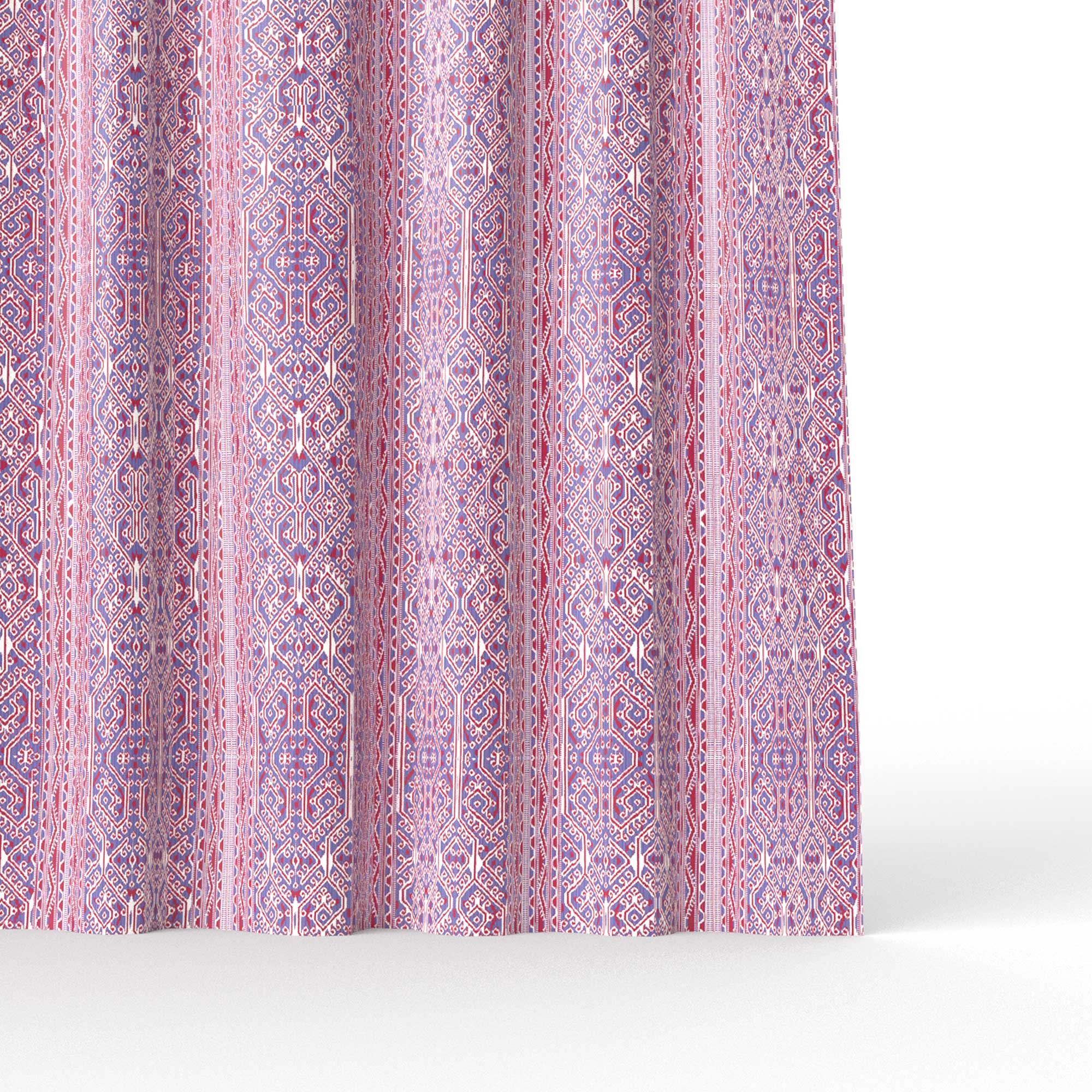 Cortina Tela sol rosa de Gaston y Daniela. Coleccion Lorenzo Castillo. Estampado oriental de algodon y lino para cortinas.