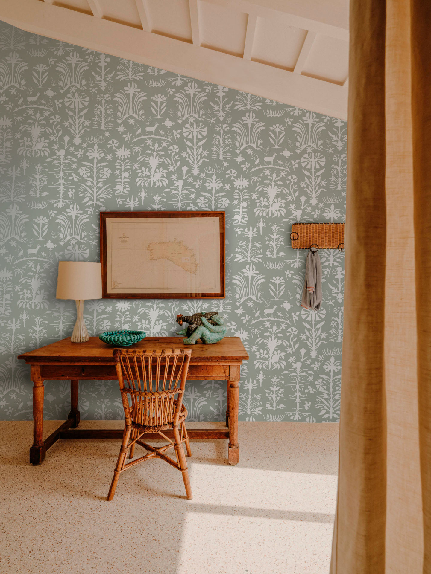 Papel pintado Salinas gris Lorenzo Castillo Gastón y Daniela botánico decoración casa