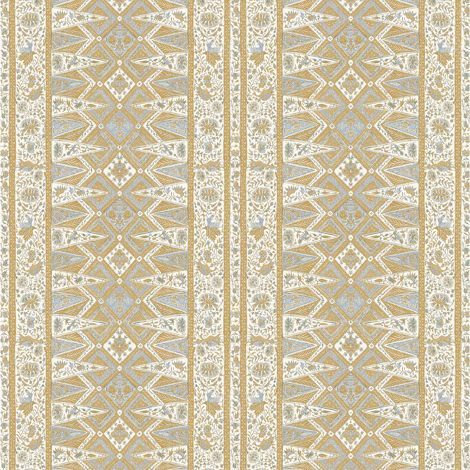 LCT-1190-001 Tela Nirvana Mostaza de Gaston y Daniela. Coleccion de Lorenzo Castillo. Diseño etnico sofisticado para tapiceria y cortinas. Decoracion de interiores