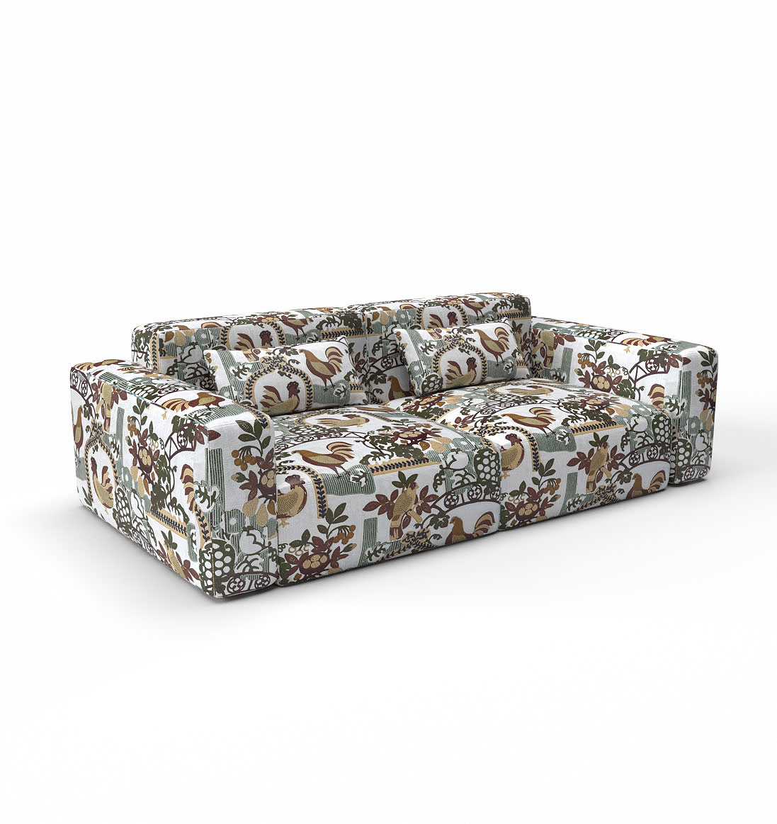 LCT-1179-002 Tela Tesorito Azul de Gaston y Daniela. Diseño estampado para tapiceria y cortinas. Decoracion de interiores. Sofa