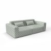 LCT-1184-005 Tela Dominicana verde de Gaston y Daniela. Diseño treillage para tapiceria y cortinas. Decoracion de interiores. Sofa