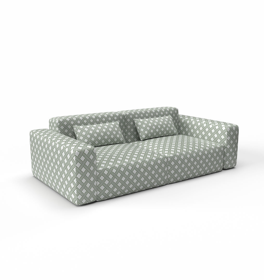LCT-1184-005 Tela Dominicana verde de Gaston y Daniela. Diseño treillage para tapiceria y cortinas. Decoracion de interiores. Sofa