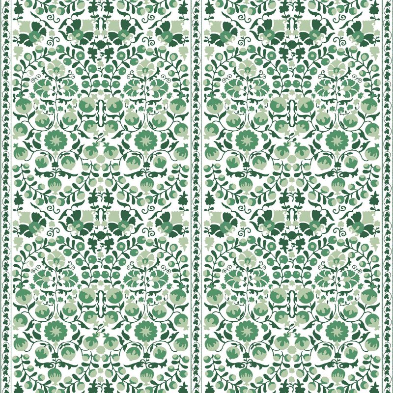 GDT-5729-003 Tela suzani verde marco polo gastón y daniela botánico exterior tapicería decoracion outdoor casa