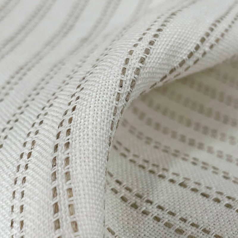 GDT-5735-002 tela yangra beige cortina de 100% lino de rayas marco polo decoración gastón y daniela detalle