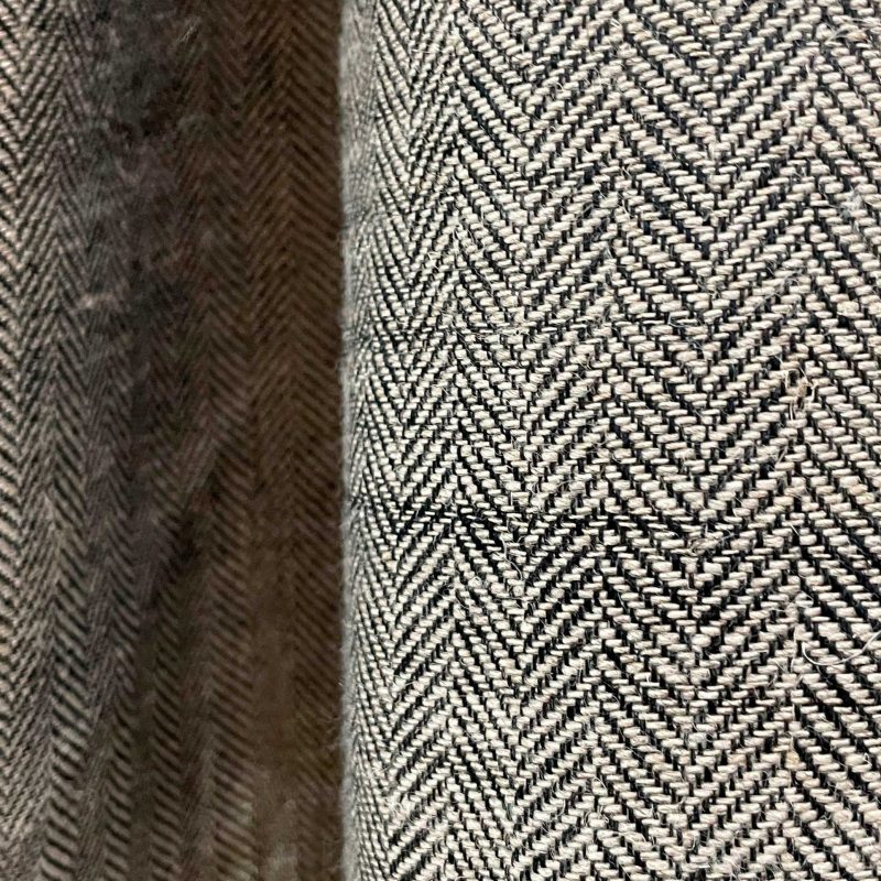 GDT-5736-001 tela elbrus negro cortina de 100% lino de espiga marco polo decoración gastón y daniela detalle