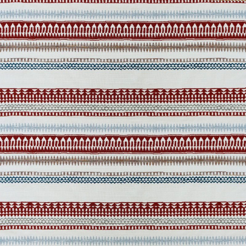 GDT-5779-003 Tela Ankara teja de gaston y daniela. Diseño etnico y geometrico en naranja para tapiceria. Decoracion de interiores.
