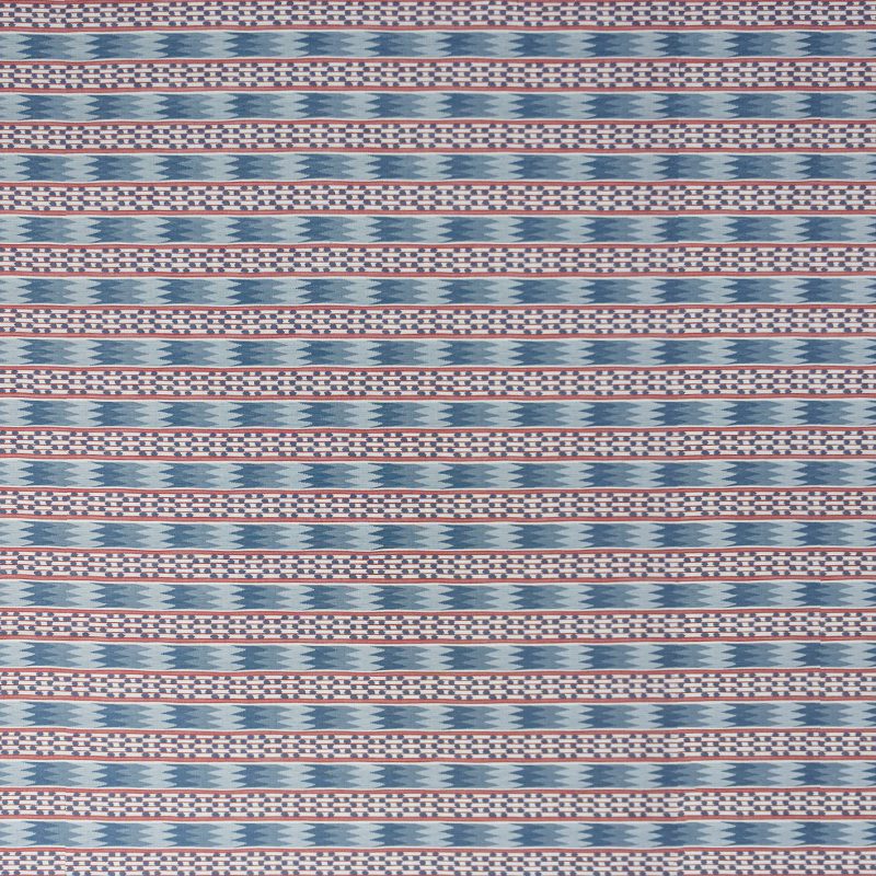 GDT-5788-001 Tela Efeso azul y rojo de gaston y daniela con diseño étnico para tapiceria. Decoracion de interiores.