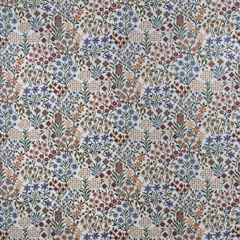 GDT-5814-002 tela lola blanco gaston y daniela azul tapiceria floral botanico algodon tapiceria decoracion casa