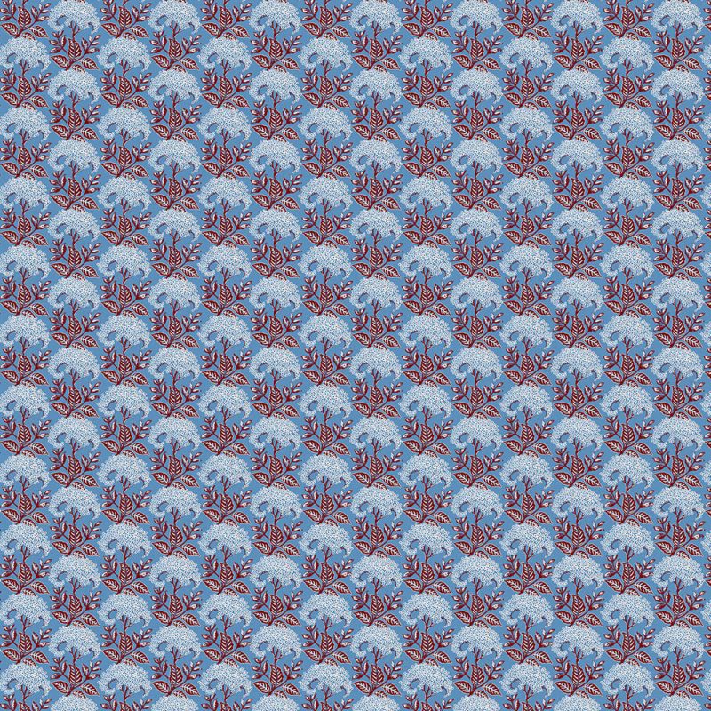 GDT-5816-005 tela amelia azul rojo gaston y daniela floral botanico estampado lino cortinas decoracion casa