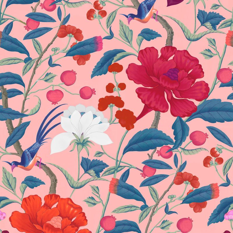GDW-5771-003 Manila rosa papel pintado gastón y daniela botánico floral decoración casa