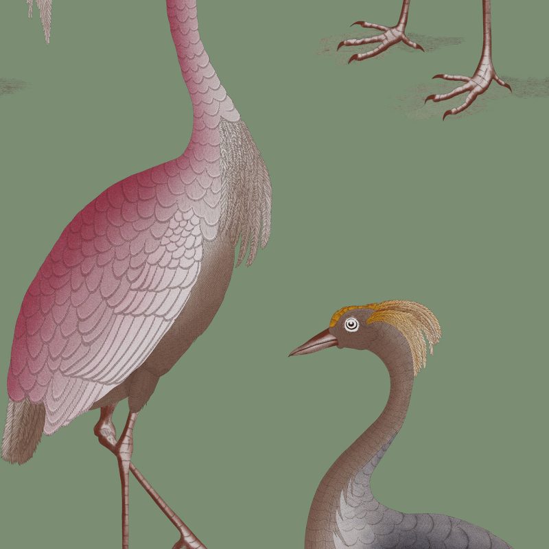 GDW-5773-003 Garzas verde agua azul papel pintado gastón y daniela animales fauna decoración casa